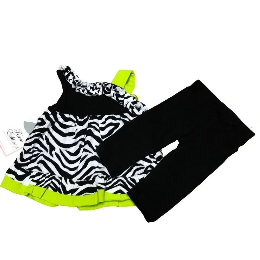 RARE‎ EDITIONS 2 PCS SET OUTFIT DRESS & BOTTOM 3 MOS NEW WITH TAG